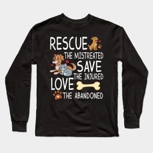 Animal Rights Cruelty Awareness, Cat Dog Rescue, Animal Lover Long Sleeve T-Shirt